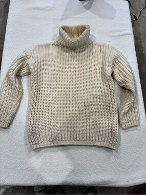 Benetton Cream Knit Turtleneck Sweater